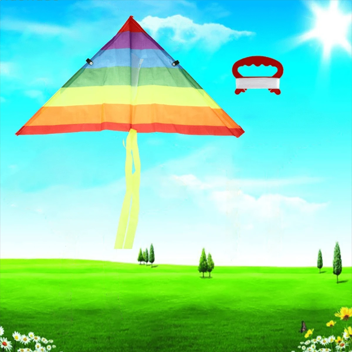 Pipa Colorida Poliester 3d Rainbow Color Divertida 60 Cm ! - Multicolorido - Visão 1