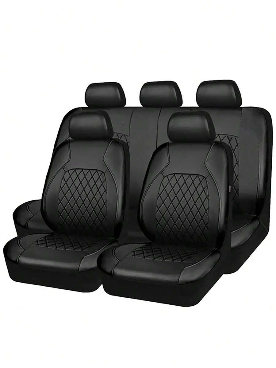 5座全套pu皮革通用汽車座套,適用於轎車、suv和卡車的所有季節