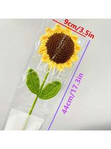 1 件向日葵針織花、微笑鉤針花、婚禮派對裝飾編織花束、感謝老師禮物、老師畢業典禮、diy 教師節、母親節、情人節禮物、家居裝飾、夏季房間裝飾 - 黃色 - 查看 7