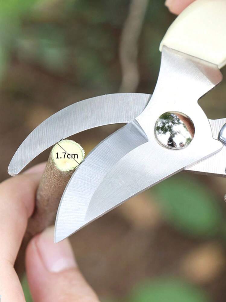 1pc Fruit Tree Pruning Shears, Thick Branch Bonsai Scissors, Garden Pruner - White - View 3