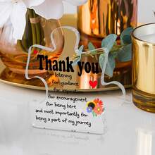 感谢礼物 - 1 件透明积木拼图亚克力牌匾 - 教师节礼物，送给老师、教授、导师、导师 - 感恩节礼物，送给女性、男性 - 母亲节礼物、父亲节礼物、退休礼物，送给老师 - 有史以来最好的老师礼物 - 年终教师礼物 - 毕业感谢生日感恩节圣诞节新年快乐礼物 - 装饰、教师节礼物、送给老师、教授、导师的礼物 - 创意家庭办公室教室课桌艺术工艺装饰品 - 彩色 - 查看 7