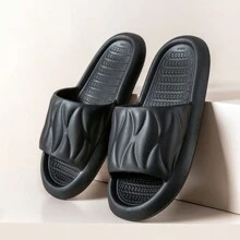 EVA Lightweight Comfortable Non-Slip Slippers, Unisex Home Bathroom Shower Sandals, Summer - A442 Black - View 2