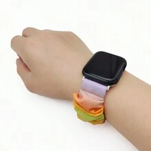1入組女式彈性柔軟印花頭帶,可與apple Watch 49/45/44/42/41/40/38mm系列ultra/se/8/7/6/5/4/3/2/1的錶帶兼容 - 彩色 - 查看 4