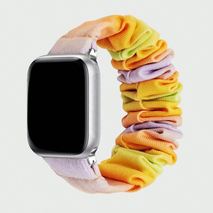 1入組女式彈性柔軟印花頭帶,可與apple Watch 49/45/44/42/41/40/38mm系列ultra/se/8/7/6/5/4/3/2/1的錶帶兼容 - 彩色 - 查看 1