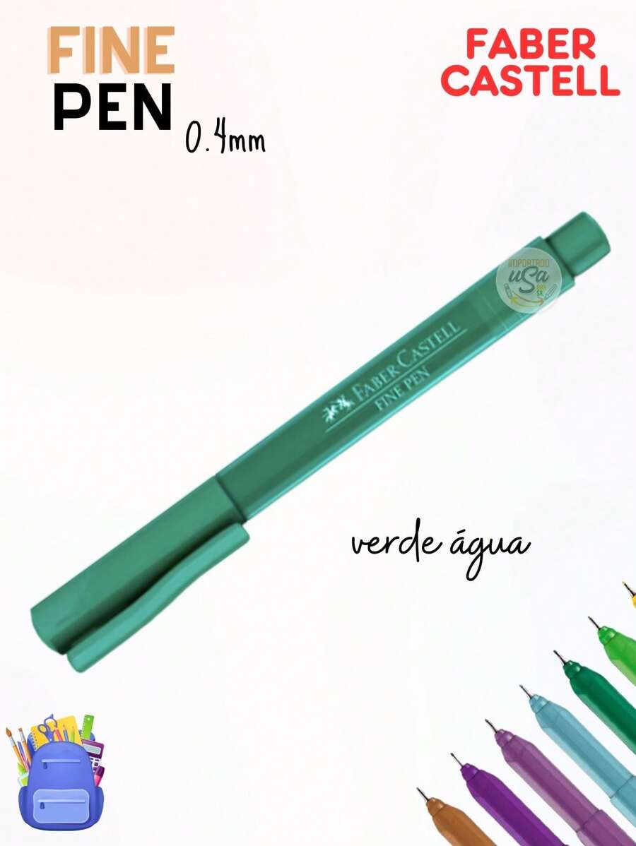 Faber-Castell Fine Faber Castell, Caneta Ponta Porosa Ponta Fina 0.4mm - Verde água - Visão 1