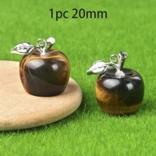 1pc Natural Crystal Jade Apple Small Ornament Mixed Colorful Gift