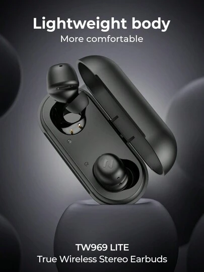  سماعات أذن لاسلكية HAVIT TW969 LITE TWS ستريو لاسلكي حقيقي بتقنية بلوتوث 5.4، مدة تشغيل 25 ساعة، خفيفة وراحة للحمل، مناسبة للنساء والطلاب