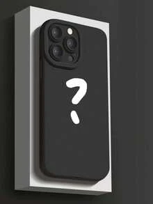 Funda para teléfono con patrón de signo de interrogación de nuevo estilo compatible con Apple iPhone - Negro - Ver 2