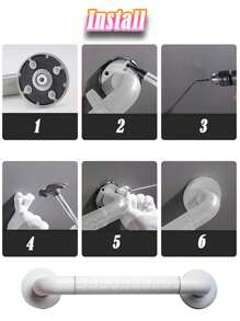 LEAPAIR 30cm白色不銹鋼淋浴拉手毛巾架浴室安全拉手,帶防滑握把,馬桶浴缸樓梯手扶手支撐浴室防滑抓手、無障礙洗手間防滑欄杆 - 白色 - 查看 7