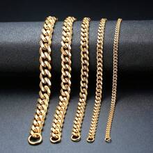 1 件男士不锈钢链项链，人造珠宝配饰，3.0 毫米/5.0 毫米/7.0 毫米长度 60 厘米 - one size - 查看 14