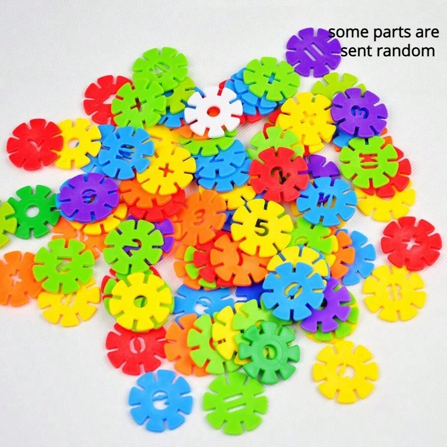 300pcs Medium Size Snowflake Building Blocks Set In Plastic Bag, Educational Puzzle Toy - Multicolor - View 1