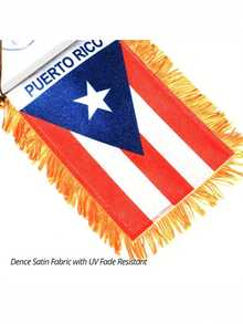 1pc, Puerto Rico Hanging Flag, Puerto Rico Mini Flag, Car Decoration Flag, With Suction Cups For Adsorption, Suitable For Bay Window Car Rearview Mirror Decoration, Indoor And Outdoor Decoration - Multicolor - View 3