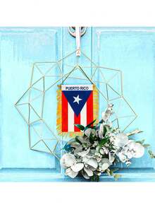 1pc, Puerto Rico Hanging Flag, Puerto Rico Mini Flag, Car Decoration Flag, With Suction Cups For Adsorption, Suitable For Bay Window Car Rearview Mirror Decoration, Indoor And Outdoor Decoration - Multicolor - View 4