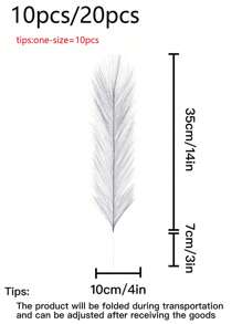 10 件/20 件-17 英寸人造芦苇草波西米亚风格装饰仿蒲苇草大型高大蓬松人造假花芦苇草秋季花瓶填充物农舍家庭厨房波西米亚风格装饰、房间装饰、婚礼派对装饰，送给母亲的礼物 - 灰色 - 查看 9
