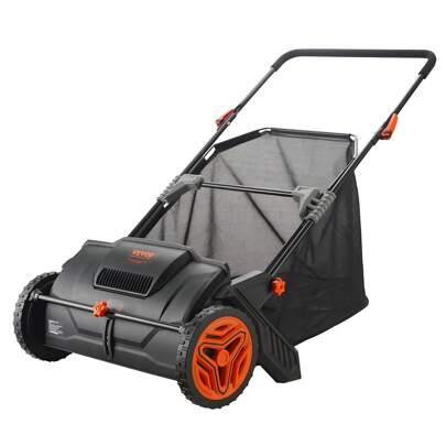21in 26in Push Lawn Sweeper, Leaf & Grass Collector, Strong Rubber Wheels & Heavy Duty Thickened Steel, Durable To Use With 3.5 Or 7 Ft³ Large Capacity Mesh Collection Hopper Bag, 2 Or 4 Spinning Brushes,Garden Tools, Gardening Tools For Garden