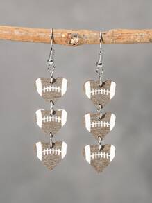 1雙復古木頭三色調南瓜形狀耳環,合適適合萬聖節和感恩節禮品適合女士