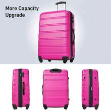 MERAX Luggage Sets Of 2 Piece Carry On Suitcase Airline Approved, Hard Case Expandable Spinner Wheels - 粉紅色(20"+28") - 查看 4