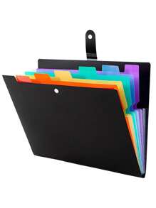 Accordion File Folder A4 With 7 Colorful Dividers For Classifying Papers, Documents, Exams And More. - Multicolor - View 3