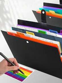 Accordion File Folder A4 With 7 Colorful Dividers For Classifying Papers, Documents, Exams And More. - Multicolor - View 1