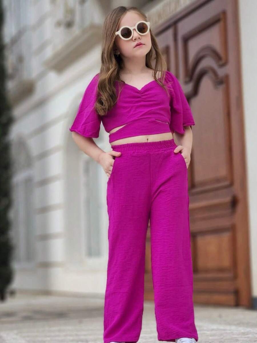 Young Girls Sets - 玫瑰紅 - 查看 1