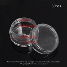50 件什锦化妆品罐、面霜罐、水钻罐、粉饼罐、眼霜罐、密封圆形塑料盒、美甲储物容器