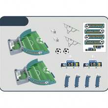 1pc Desktop Soccer Palm Game, Double Battle Interactive Table Game With Elastic Football Launcher - Blue - View 4