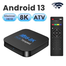 Transpeed Android 13 Allwinner H618 Tv Box Atv,帶有tv應用程序,8k 4k雙wifi四核cortex A53 Bt5.0機頂盒 - 美標插頭 - 查看 1