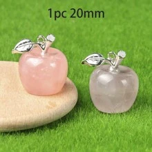 1pc Natural Crystal Jade Apple Small Ornament Mixed Colorful Gift