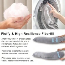 1pc J-Shaped Single Leg Pregnancy Pillow, Soft Lumbar Support Side Sleeper Cushion, Essential For Daily Rest - Grey - View 6