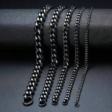 1 件男士不锈钢链项链，人造珠宝配饰，3.0 毫米/5.0 毫米/7.0 毫米长度 60 厘米 - one size - 查看 4