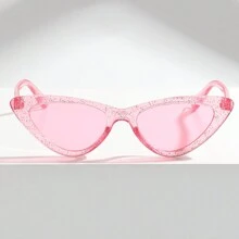 1 件女孩 PC 塑料 Catty 时尚眼镜，适合派对、户外、时尚服装的装饰眼镜 - 淺粉色 - 查看 4