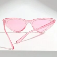 1 件女孩 PC 塑料 Catty 时尚眼镜，适合派对、户外、时尚服装的装饰眼镜 - 淺粉色 - 查看 5