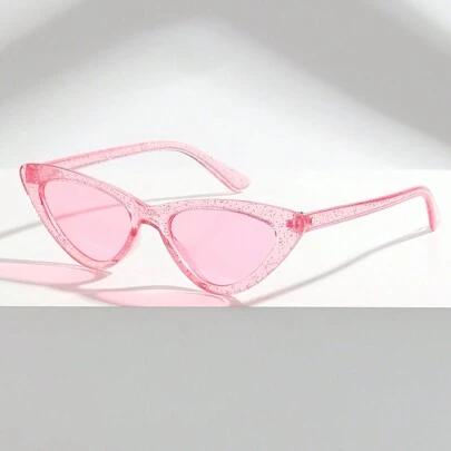 1 件女孩 PC 塑料 Catty 时尚眼镜，适合派对、户外、时尚服装的装饰眼镜