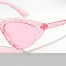 1 件女孩 PC 塑料 Catty 时尚眼镜，适合派对、户外、时尚服装的装饰眼镜 - 淺粉色 - 查看 3