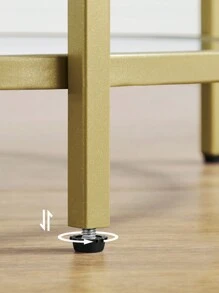 VASAGLE Tavolino Rotondo, Tavolino da Caffè, Struttura in Metallo, Comodino, Piano in Vetro Temperato, Tavolino da Divano per Soggiorno, Balcone, Dorato e Trasparente - Dorato - Visualizzare 5
