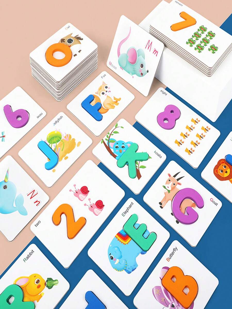 [Integrated Packaging]ABC Toddler Flashcard Set Makes It Easier To Carry And Move. - Beige - View 1