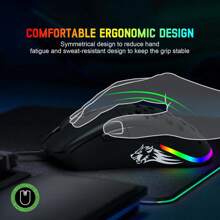 MAGIC-REFINER Wired Gaming Mouse With Side Buttons RGB Backlit Honeycomb With Weight Tuning, Adjustable Weight, Extra Replaceable Cover,12,000 DPI Optical Sensor Programmable For Windows PC Gamers - Black - View 7