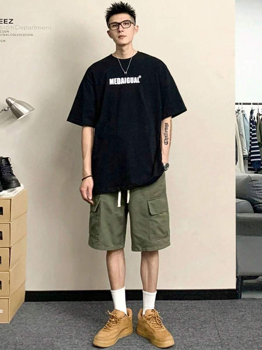 Men Shorts - 軍綠色 - 查看 1