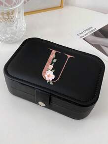 1个首饰盒 女士首饰收纳盒 展示盒 玫瑰金 姓名首字母 A 到 Z 图案 旅行大容量首饰盒 奢华 PU 皮革首饰盒 多隔层分类盒 多功能翻盖防水收纳盒 珠宝商礼物 女士首饰收纳盒 妈妈化妆包 化妆包 化妆品收纳盒 化妆品整理盒 化妆品收纳盒 - 黑色 - 查看 6