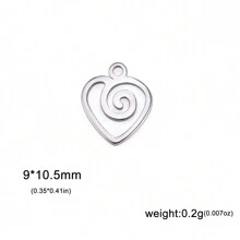 5pcs/Set Stainless Steel Heart Shaped Pendant For Necklace, Earrings, Hat, Brooch Making, Valentine's Day Gifts Diy Crafts