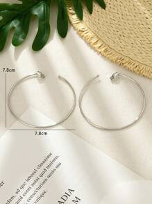 1pair Fashion Iron Alloy Minimalist Ear Cuff For Women For Daily Decoration - Silver - View 3