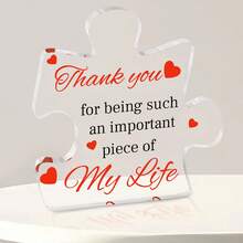 感谢礼物 - 1 件透明拼图亚克力牌匾 - 办公室礼物 - 欣赏礼物 - 生日礼物 - 圣诞节感恩节欣赏礼物、家居装饰、周年纪念圣诞节感恩节欣赏礼物 - 送给女朋友、男朋友、朋友、儿子、女儿、妻子、丈夫、奶奶、爷爷、父亲、母亲、岳父、姐妹、兄弟、叔叔、阿姨、客户、同事、领导、老板、经理、主管、教授、老师、女士、男士的珍贵礼物 - Gracias Christmas - 彩色 - 查看 1