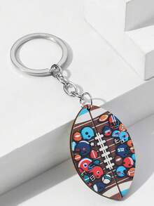 1 Miếng Thể thao Bằng gỗ Bóng bầu dục Móc chìa khóa Vật rủ xuống Đối với Trang trí lễ hội - Nhiều màu - Xem 10