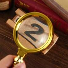 1入 70mm 掌上型10倍放大鏡,閱讀珠寶老年人放大鏡,帶鏈子 - 金色 - 查看 5