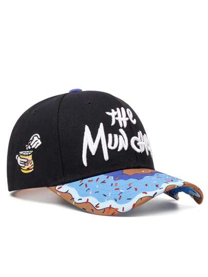 1 gorra de béisbol callejera unisex con tema de rosquilla de moda