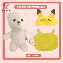 Peluche Suave Osito Vestido Pijama 30cm Personajes Caricatura Favorita Divertido Regalo - Albaricoque - Ver 4