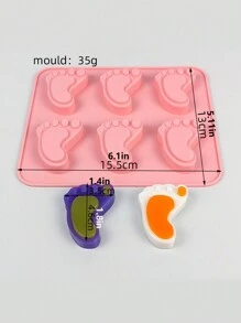 QYeah 1入組腳型模具蛋糕模具骨頭曲奇切割橡膠泥3D DIY貓爪矽膠烘焙模具烘焙用具，適用於餐廳/快餐車/烘焙店隨機配送 - 彩色 - 查看 4
