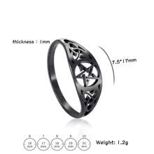 1pc Stainless Steel Vintage Pentagram Ring, Unisex Fashionable Hiphop Amulet Finger Ring, Couple/Holiday Gift