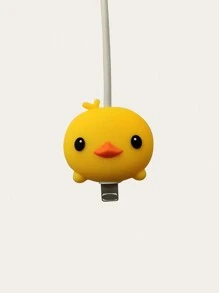 Chicken Shaped Silicone 3d Cartoon Data Cable Protector, Cable Winder Guard From Breaking Charger Protector - Yellow - View 1
