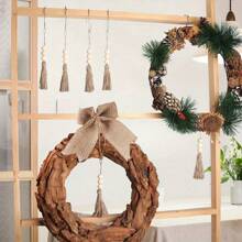 5/10入組繩掛串配有3顆木珠,適用於任何假日diy手工木珠花圈製作、婚禮家居、派對裝飾（原色） - naturel color - 查看 7